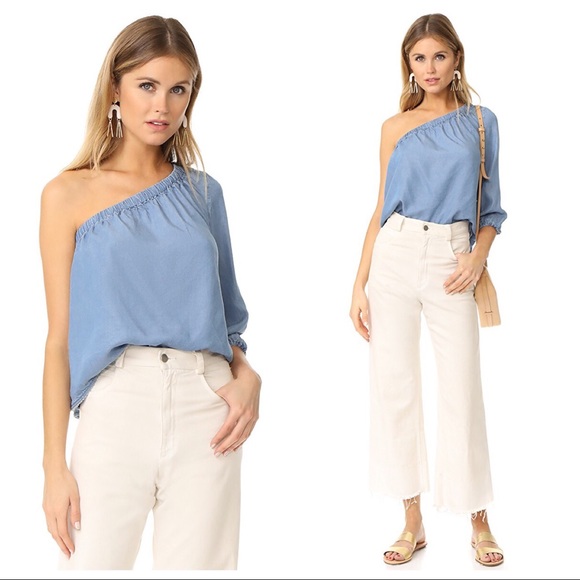 Rebecca Minkoff Tops - Rebecca Minkoff Harmony One-Shoulder Chambray Top